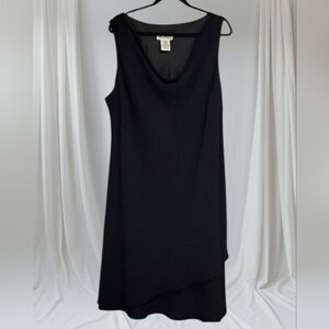 Ultra Dress NY Vintage Black Sleeveless Dress 22W Cowl Neck Asymmetrical Hem